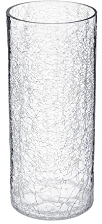 Atmosphera - Vase Cylindre - Verre craquelé - H30 cm