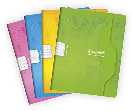 Calligraphe 7002C Un Cahier Agrafé (une Marque de Clairefontaine) - 17x22 cm - 32 Pages Grands Carreaux - Papier 70 g - Couverture Carte Offset - Couleur Aléatoire