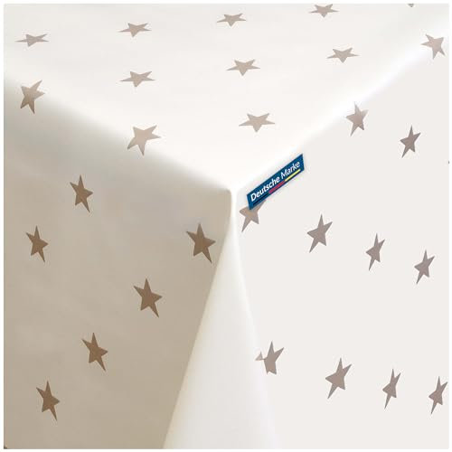 TEXMAXX® Wachstuchtischdecke Weihnachten versch. Größen - 100 x 140 cm/abwaschbare Tischdecke/Wachstischdecke/Weihnachts Wachstuch Tischdecke in Creme-Gold
