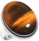 Jeweloporium 925 Sterling Silber Ringe für Damen Braun Real Tigerauge Edelstein Handgefertigt Silber Ringe Größe 69(22.0) Geburtstag Geschenk Mode Schmuck