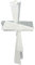 kruzifix24 Glaskreuz modern weiß - transparent Handarbeit 30 x 13 cm Wandkreuz Schmuckkreuz Glas für die Wand Wandschmuck Unikat Handarbeit
