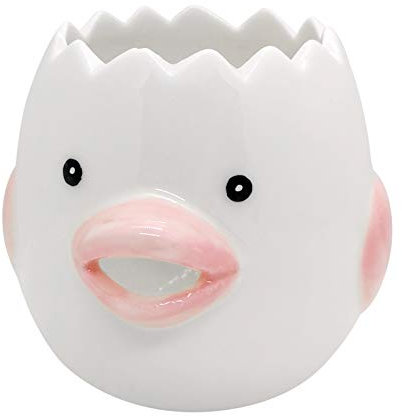 Elllsang Keramik-Eiertrenner für Eigelb und Eiweiß, kreativer Cartoon-Eiertrenner, Küchenhelfer, Backwerkzeug (Pink)