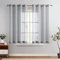 TOPICK Gardinen mit Ösen Einfarbig Gardinen für Wohnzimmer Schlafzimmer Fenster Grau Transparent Durchsichtig Stores Landhausstil Modern Fenster Graugardinen 2er Set 160H x 140B (cm)