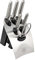 Rockingham Forge Quadra Range 7-Piece Kitchen Knife Block Set - 5 Stainless Steel Knives, 1 Pair of Scissors & 1 Knife Block RF-1640/7B
