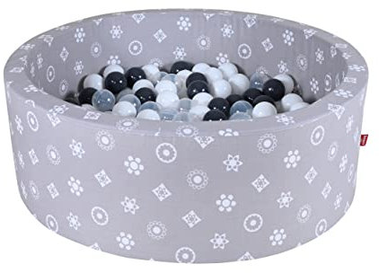 Knorrtoys 68176 - Bällebad Soft - Royal Grey - 300 Balls Grey/White/transparent