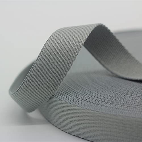 Duories 10 Yards Nähtechnik Köperband Baumwoll Schrägband Textilband Baumwoll Gurtband Nahtband für Taschen,Umhängetaschen,Handtaschen,Basteln Nähen DIY Handwerk,15 Farben und 5 breites(grau,38mm)