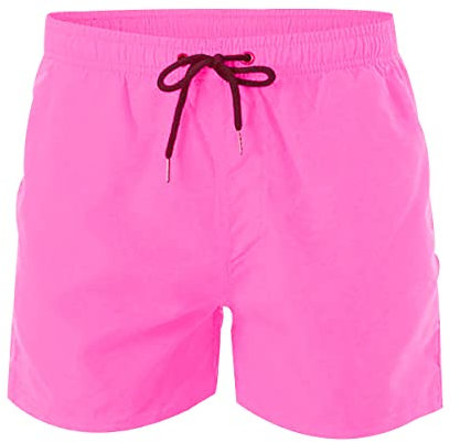 Maillot de Bain Homme Piscine Short de Bain Homme Court Maillots de Bain Shorty Homme Sechage Rapide Natation Short Plage Surf Homme Swimming Trunks Swim Shorts de Bain Homme Grande Taille Rose 4XL