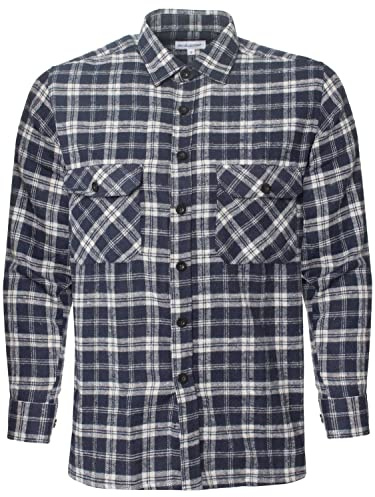 BRAND KRUZE Mens Check Shirts Long Sleeve Lumberjack Flannel Work Casual Button Shirt S - 5XL