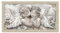Lupia - Quadro Moderno con Cornice GIOVY Bianca Oro, Angels in Flowers, Stampa su Pannello in Legno con Glitter, Adatto per Soggiorno, Camera da Letto, Cucina, Ufficio, 60x110 cm, Tema Angeli