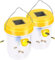 LED Solar Wespenfalle wasserdichte Hängende Bienenfalle Wespen Abwehr Solarbetriebene Bienenfalle Hornissenfallen Wespenabwehr für Innen und Außen Wiederverwendbarer Bienenfänger (2PCS-Gelb)