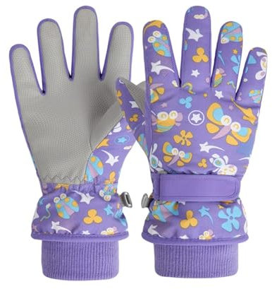 Handschuhe Kinder Winter schneehandschuhe Skihandschuhe für 1-13 Jahre Mädchen Jungen PU Palme Wasserdicht Winddichte Warm Fleece Winterhandschuhe FahrradhandschuheThermohandschuhe Skifahren…