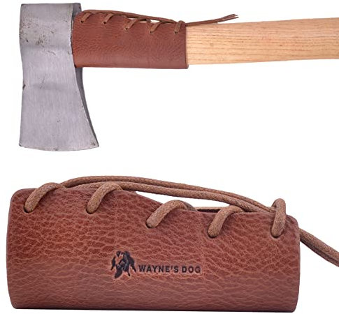 Leather Axe Collar Guard, Axe Handle Wraps Covers for Gardening Picks or Camping Axes Protector (Axe Collar 02)