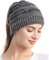 sy soul young Pferdeschwanz Messy Bun Beanie Tail Knit Hole Strickmütze Weiche Brötchen Winter mütze mit zopfloch für Damen(Einheitsgröße,3-Ton-Weiß)