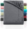 BaSaTex Cashmere Touch Spannbettlaken Spannbetttuch ähnlich Nicky, Teddy, Corals Fleece Topper Boxspring 140x200 bis 160x200 cm Anthrazit
