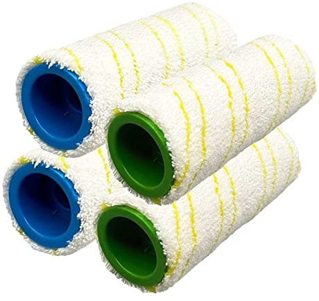 AiLomey 4 Pack Rollers Brush Set for Kärcher FC3 FC5 FC7 FC3D Cordless Hard Floor, Multi-Surface Roller Set, Yellow