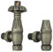 NRG Traditional Antique Angled Central Heating Radiator Valve 15mm Thermostatic Lockshield Valves Antique Brass