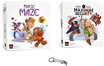 Set Magic Maze Französische Version + Erweiterung Maximum Security + 1 Flaschenöffner Blumie (Base + Security)