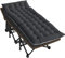 DRMOIS Feldbetten Klappbar Campingbetten, Campingliege Übergroßes 81 cm breites, tragbares, faltbares Outdoor, Tragkraft 400 kg- mit Isomatte Matratze, Schwarz, Größe XXL