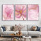 FSLEOVN Rosa und Gold Marmor Leinwand - Abstrakte Blumen Wandbilder, Luxus Marmor Bild auf Leinwand, Wohnzimmer Dekor Golden Poster, Rahmenlos (50x70cm)