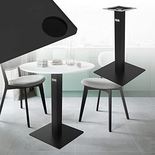 ML-Design Base de Mesa Columna 43 x 43 x 72 cm Soporte Rectangular Negro Mate de Metal (Acero) Recubierto de Polvo Bastidor para Escritorio Pata para Consola Sostén para Tablero Pie Armazón