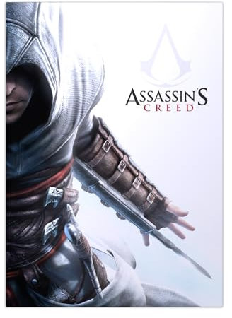 Displate Offiziell Assassin's Creed MetallPoster Magnetische Befestigung Inklusive Lizenziert Bilder Hochwertiges PosterAssassin's Creed Altair - Altair Portrait Logo 45 cm x 32 cm