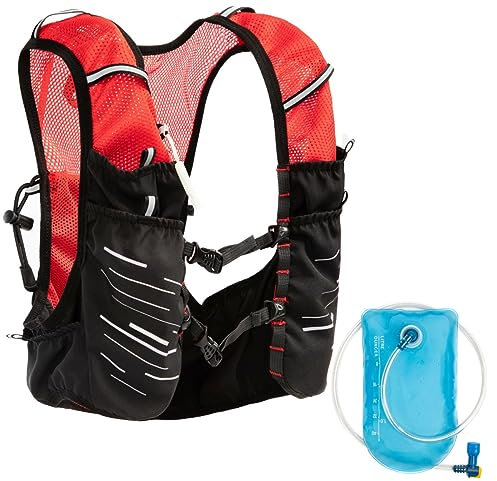 Marathon Offroad-Lauftasche, Radtasche, Sportweste, Rucksack, Wasserflaschentasche, Rucksack für Trailrunning, leichte Hydratation, bleiben hydratisiert und bequem auf Ihrem (schwarz)
