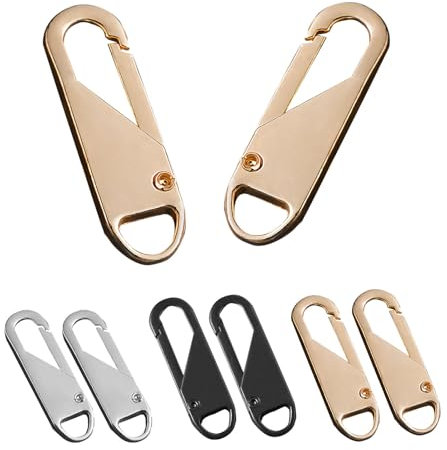 Deoward Reißverschluss Zipper, 6 Stück Metall Ersatz Reisverschluss Reparatur Anhänger für Koffer, Gepäck, Rucksäcke, Jacken, Geldbörsen, Handtaschen, Jeans