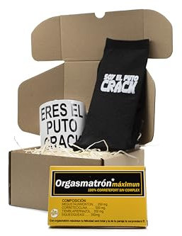 KIT AMIGO INVISIBLE REGALOS ORIGINALES CONTIENE TAZA ERES EL PUTO CRACK|CALCETIN TALLA 40-46 | PHARMACOÑA | REGALOS AMIGO INVISIBLE | IDEAL PARA SORPRENDER A TU AMIGO INVISIBLE | (ERES EL PUTO CRACK)