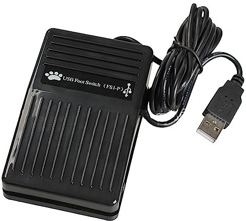 ZEZEFUFU USB Single Foot Pedal Keyboard Adapter Hands Free Footswitch One Key Control Program for Keyboard Mouse PC Laptop