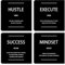 Motivational Hustle Wandkunst Inspirierende Mindset Leinwand Poster Druck Inspirierende Unternehmer Zitate Erfolg Execute Büro Wanddekoration Schwarz Set von 4 Bild Gemälde Gerahmtes Kunstwerk für