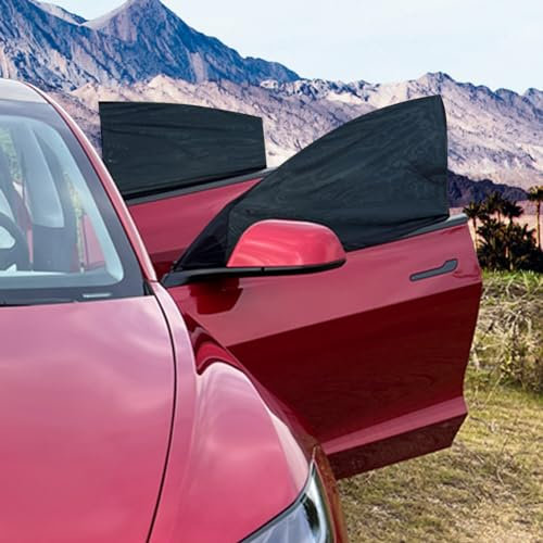 TESBEAUTY Sichtschutzvorhänge für Tesla Model 3 Camping 6 Stück, Verwendbar bei geöffneter Tür, Einfache Einrichtung & Platzsparend, Multifunktionale Tesla Sichtschutzmatten Tesla Sonnenblenden