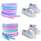 EQLEF Cordones arcoiris, 2 pares de degradados infantiles cordones niños cordones de zapatillas rosa para niñas cordones de colores 120cm 5-6 hoyos zapatillas deportivas casual zapatos de lona