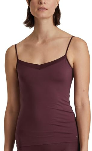 CALIDA Cate Spaghetti-Top Damen, mit Satin-Einsatz am Ausschnitt, verstellbare Träger