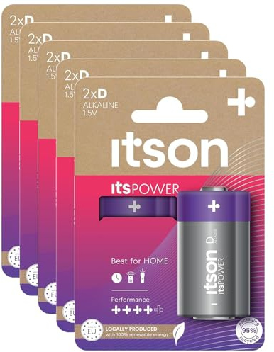 ITSON ItsPOWER LR20/D 1,5 V, confezione da 5 batterie alcaline