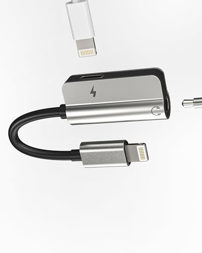 Lightning to 3.5mm Jack Dongle (2in1)for iPhone Aux Adapter Charger Cord Headphone Audio Splitter for Apple MFI Certified Charging Cable for Ipad X 13 12 11 14 Pro Max Music Earphone Earbud Connector