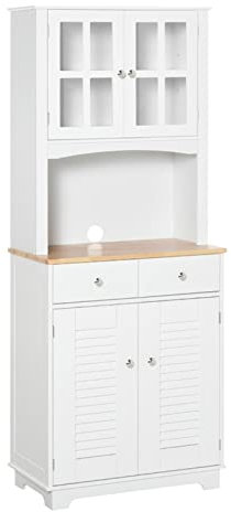 GRFIT Anrichte Küche Sideboard, Küchenhilfsschrank, Schrank mit 2 Türschränken, 2 Schubladen und offenem Regal for Mikrowelle, nordische Moderne Möbel Sideboard, JKXWX-2021