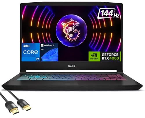 MSI Katana 15 Gaming Laptop, 15.6 FHD Display, Intel Core i7-12650H, GeForce RTX 4060 8GB, 64GB DDR5, 2TB PCIe 4.0, WiFi 6, 4-Zone RGB Backlit KB, USB-C, RJ45, US Version KB, PDG HDMI, Win 11 Pro