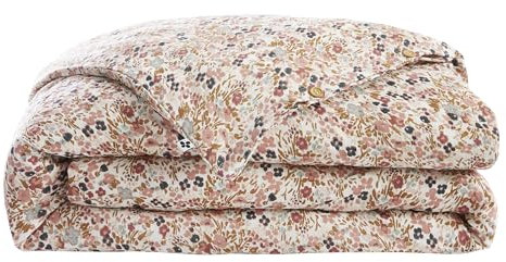 Housse de Couette Gaze de Coton Capucine by L’Effet Papillon – Linge de lit Housse Couette Style Fleuri [ Housses de couettes ] (Beige Pampa, 140 x 200 cm)