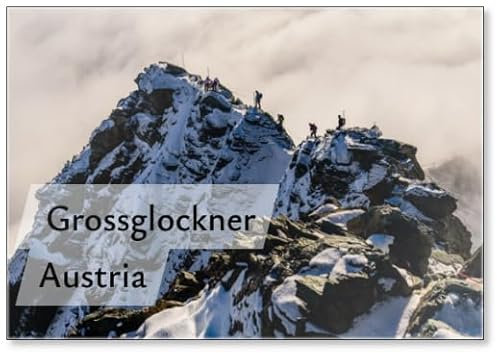 Kühlschrankmagnet Bergsteiger klettern zum höchsten österreichischen Berg Großglockner