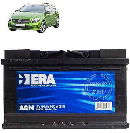 Batteria 80Ah A.G.M. per Mercedes Classe A W176 180d 200d 220d gasolio 2012+
