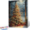 Sapin De NoëL Peinture Numero Adulte Loisirs Créatifs Kits de Peinture au Numéro, Bricolage Peinture Numero Adulte neige blanche Encadré Figured'Art Peinture par Numéro - Décoration Maison 30x40cm G-F