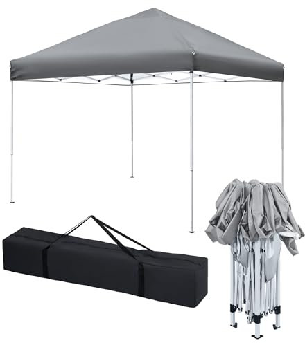 XINZI Faltpavillon Gartenpavillon Faltbar Pavillon, höhenverstellbar Partyzelt Gartenzelt mit Wasserdicht Dach, UV-Schutz, Wasserdicht für Garten, Hochzeit, Party, Camping (3x3 m, Silbergrau)