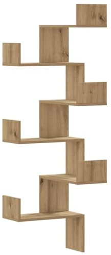 vidaXL Wand-Eckregal Artisan-Eiche 45x45x147 cm Holzwerkstoff