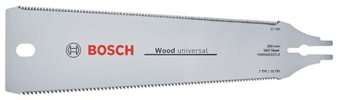 Bosch Sägeblatt Ryoba 250mm (Ersatzsägeblatt für Japansäge Ryoba 250mm; für Holz und Kunststoff; präzise Schnitte; beidseitig verzahnt 7-10 TPI/ 17 TPI; ultrascharfe Zähne 3 PT; SK5 Stahl)