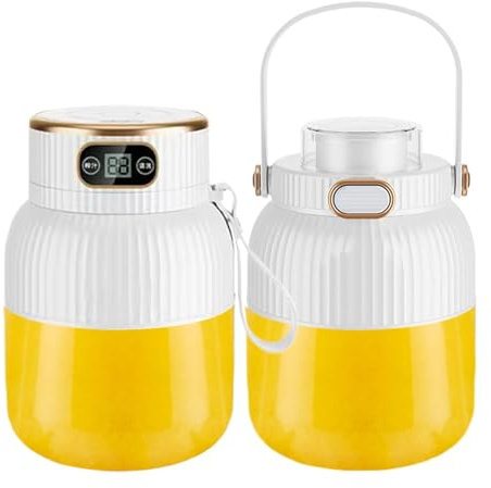 2024 Nueva taza exprimidora portátil multifuncional con pantalla digital, licuadora pequeña de cocina, licuadora portátil recargable por USB, batidora personal para batidos, portátil de 600 ml para ba