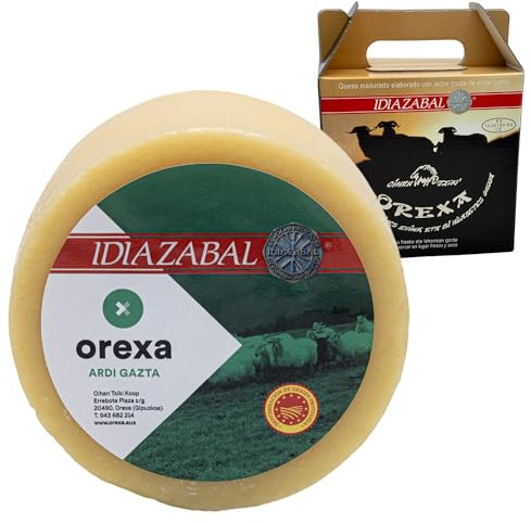 THE BASQUE gourmet, Queso Curado de Oveja D.O. Idiazabal 1,6 kg - Empaque al Vacío, Caja Regalo - Para Foodies y Amantes Gourmet - Elaborado con Leche Cruda Oveja Latxa (1,6 Kg, Natural)