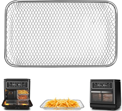 GWYXC Air Fryer Replacement Parts for Breville Halo Flexi Air Fryer, 24.6×14.5×2CM Small Size Mesh Tray, Stainless Steel Accessories Roasting Steamer Grill Racks Baking Tray, Dishwasher Safe