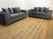 Luxuriöses modernes Chesterfield-Sofa-Set aus grauem Samt, Plüsch, 3 + 2-Sitzer, Ecksofas für Wohnzimmer, elegante Polstercouches für Heimdekoration