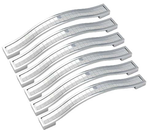 6 Stück Glänzende Schrankgriffe aus Kristallglas, Glitzernde Schubladengriffe, Schrankgriffe Möbeltürgriffe für Küchenkleiderschrank 128mm