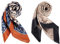 DAMILY 2 Stück Bandana Herren Kopftuch, Seidig Vintage Bandana Damen und Herren Set, Farbig Kopf Square Schal Satin Kopftuch 70 x 70cm (Navy/Gold)